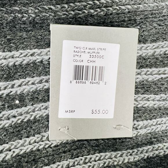 NEW! Michael Kors Skinny Knit Scarf Casual Winter Charcoal Gray OSFA - Picture 2 of 4